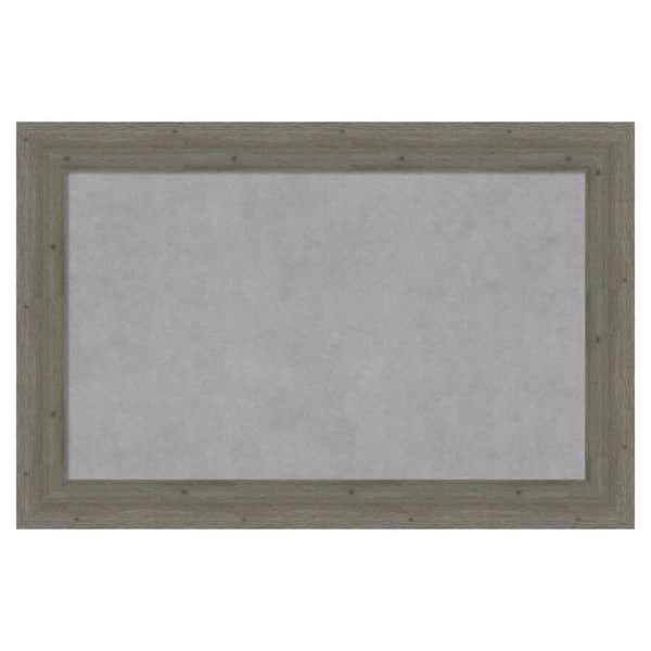 Amanti Art Fencepost Grey 47 in. x 31 in. Framed Magnetic Board