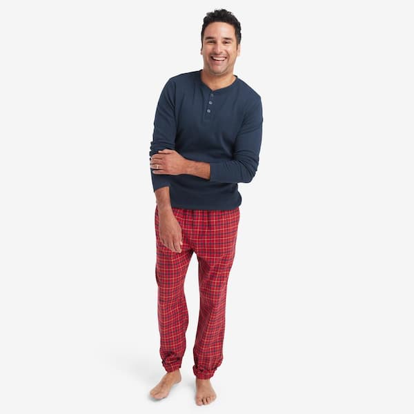 The Company Store Company Cotton Family Flannel Men's Large Red/Blue Pajama Set