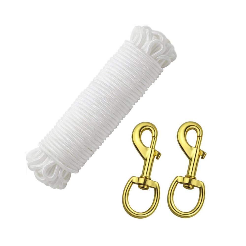 1/4 in. Polyester Braided Flagpole Rope 50 Ft with 2 Swivel Snap Hooks Heavy Duty Line Kit for Climbing Camping price history on PriceWatchPro