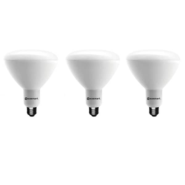 EcoSmart 75-Watt Equivalent BR40 Dimmable LED Light Bulb Soft White (3-Pack)