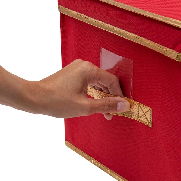 Simplify Santa's Elves Red Design Polypropylene Storage Tote Bin