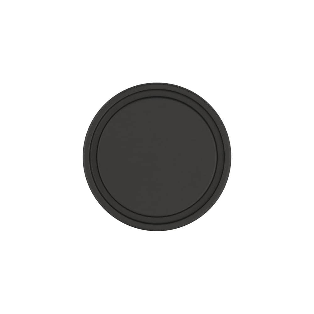 Matte Black Round Steel Cabinet Knob with Mounting Hardware