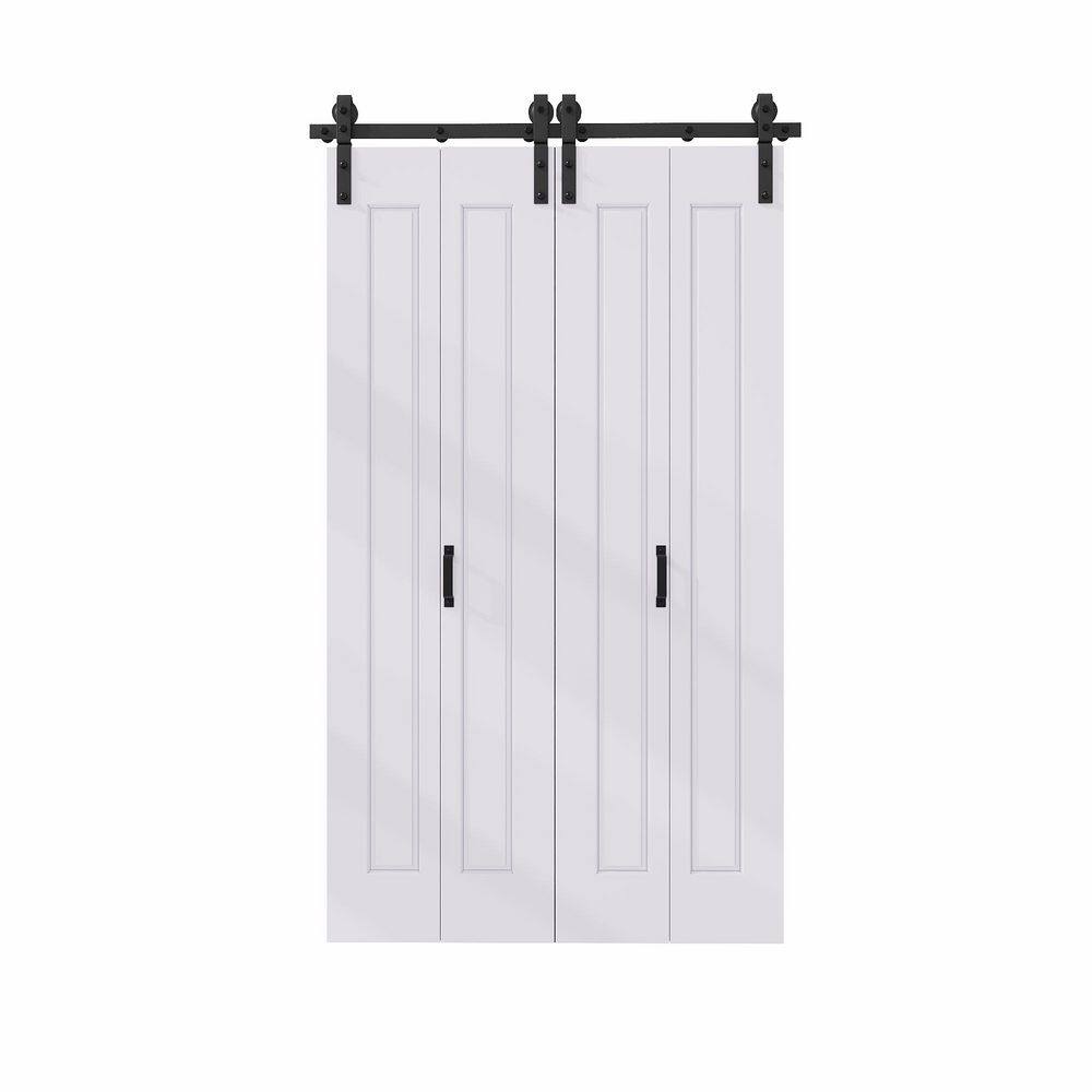 MillwkPro 48 in. x 84 in. Assembled Bi-Fold 1 Panel White Primed DIY ...