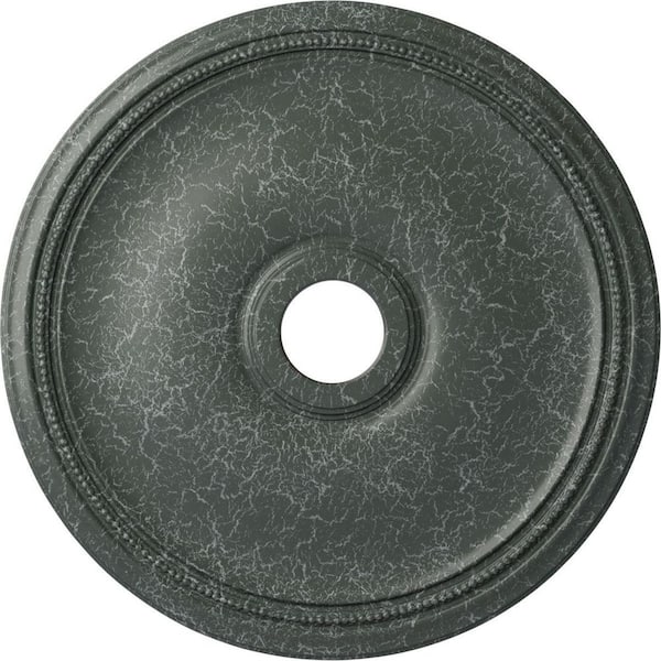 Ekena Millwork 1-3/4" x 24" x 24" Polyurethane Theia Ceiling Moulding, Athenian Green Crackle