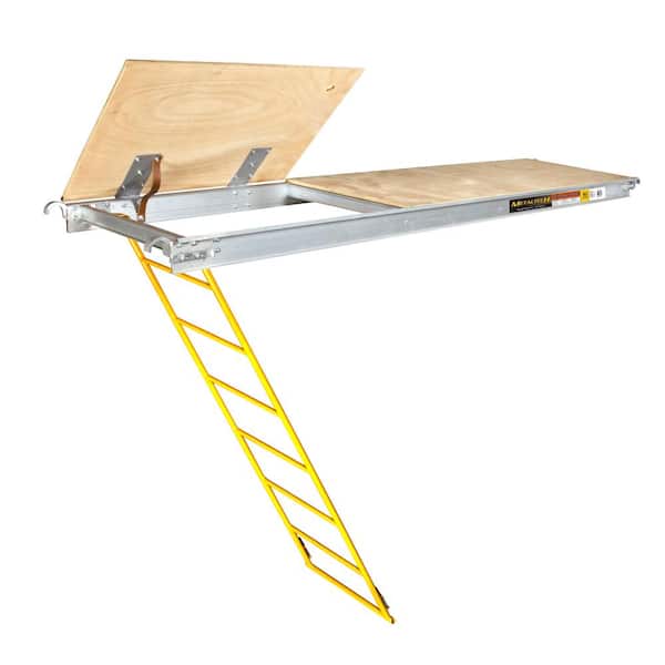 MetalTech 7 ft. x 2.33 ft. Aluminum Scaffold Platform with Plywood Deck, Trapdoor and Ladder, 25 lbs. per Square Foot