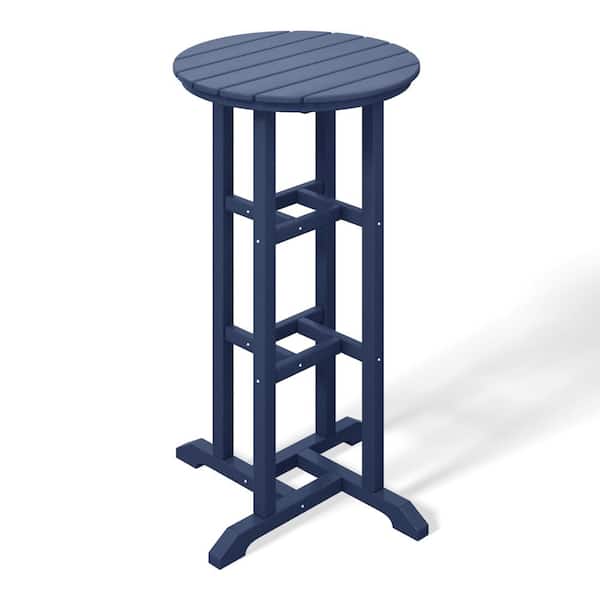 WESTIN OUTDOOR Laguna 24 in. Round Pub Height HDPE Plastic Dining Outdoor Bar Bistro Table in Navy Blue