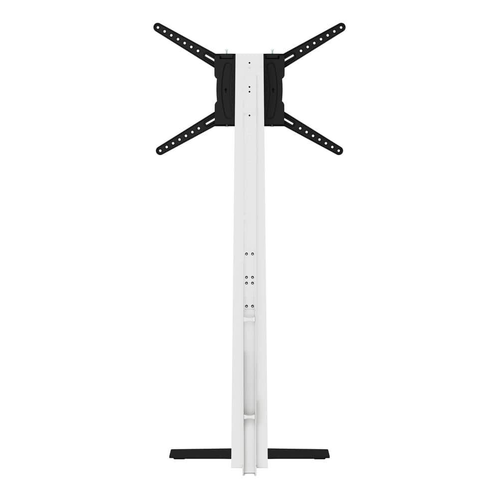 Adjustable Black and White Floor TV Mount for 12" to 80" Screens