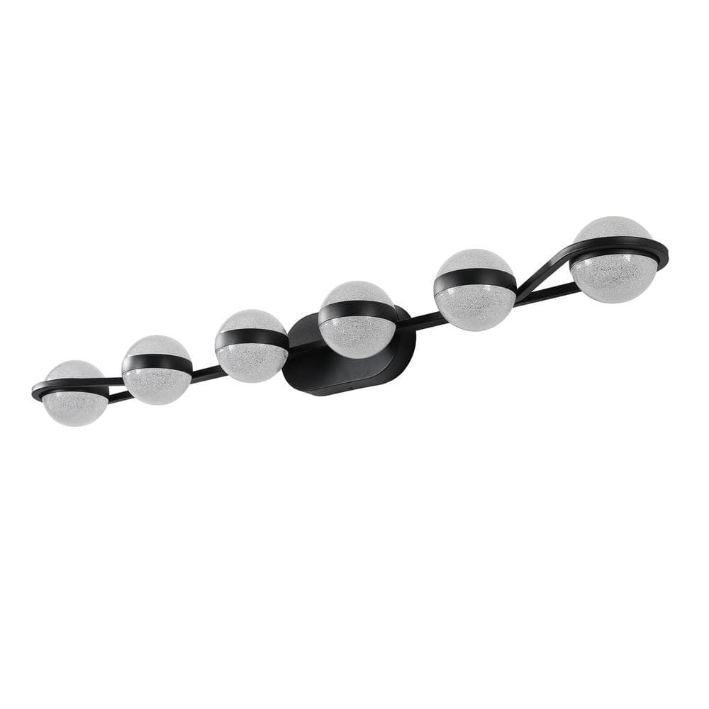 43.3 in. 6-Light Black LED Vanity Light Bar with Frosted Glass Shades price history on PriceWatchPro