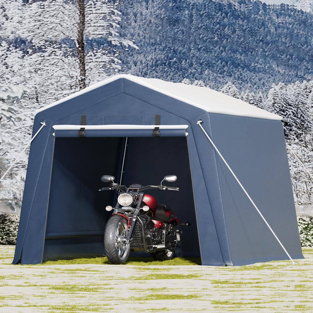 6x6 FT Heavy Duty Outdoor Canopy Waterproof Portable Carport with Roll-Up Ventilated Zipper Door for Motorcycle, Bike price history on PriceWatchPro