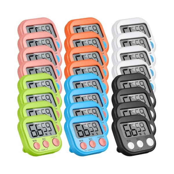 24 Piece Digital Kitchen Timer, Magnetic Timers with On Off Switch, Portable Timers for Cooking, Baking