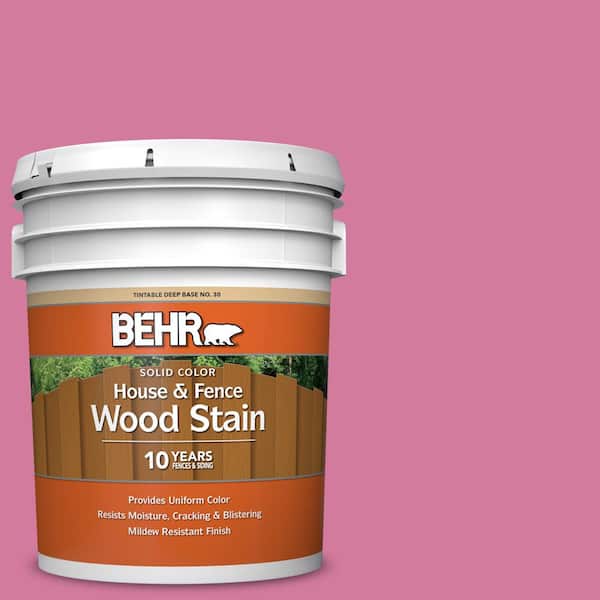 BEHR 5 gal. #P130-5 Little Bow Pink Solid Color House and Fence Exterior Wood Stain