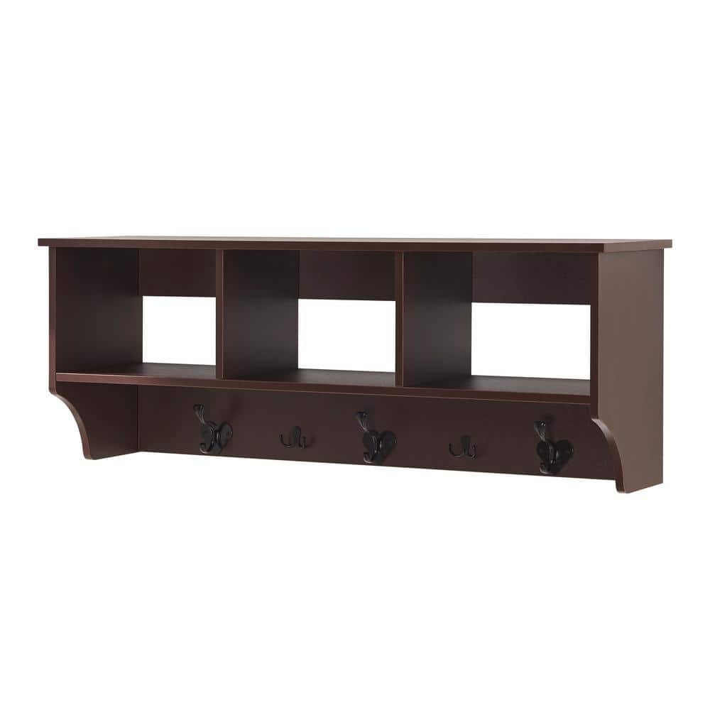 Home Beyond Troyes Brown 5-Hook Wall Mounted Coat Rack with Storage  F10003BR-BK - The Home Depot