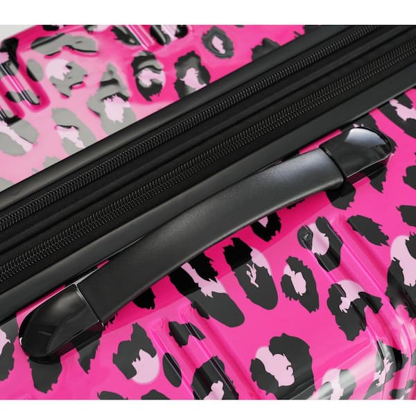 LIVACA 3-Piece Hot Pink Leopard Polycarbonate Hardside Spinner TSA