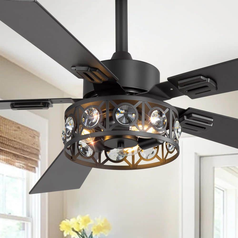 ari★ Breezary Sergio 48 in. Indoor Crystal Black Ceiling Fans