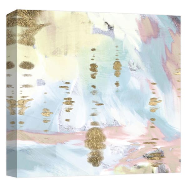 PTM Images ''Aqua Aurora III'' Canvas Abstract Wall Art 15 in. x 15 in.