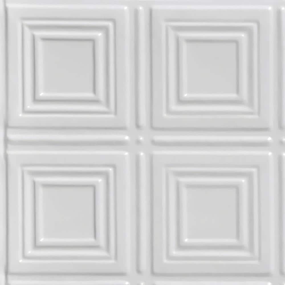 Take Home Sample - Shanko White 1 ft. x 1 ft. Decorative Tin Style Lay-in Ceiling Tile (1 sq. ft./case) price history on PriceWatchPro