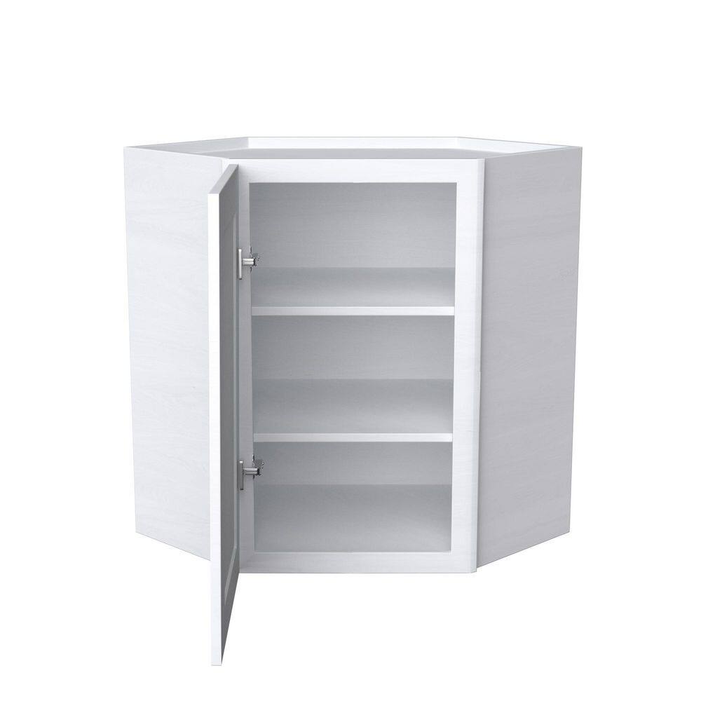 Shaker 24 in. W x 12 in. D x 42 in. H Plywood Ready to Assemble Diagonal Corner Wall Cabinet in White price history on PriceWatchPro