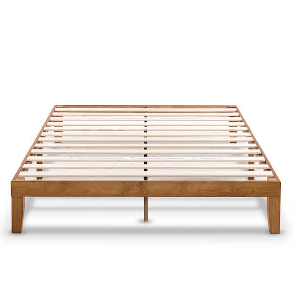 Mellow Naturalista Classic 12 In, Solid Wood Slat Bed Frame