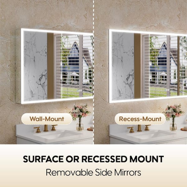 ANGELES HOME 60 in. W x 30 in. H Rectangular Recessed/Surface