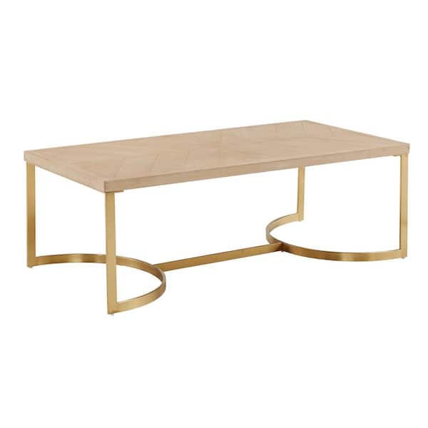 HomeSullivan Natural and Gold Metal Coffee Table