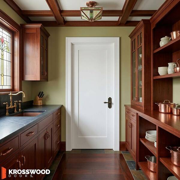 Krosswood Doors 28 in. x 80 in. Shaker 1-Panel Primed Solid Core
