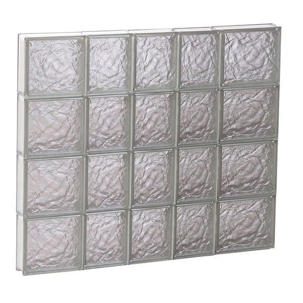 Clearly Secure 32.75 in. x 31 in. x 3.125 in. Frameless Ice Pattern Non-Vented Glass Block Window