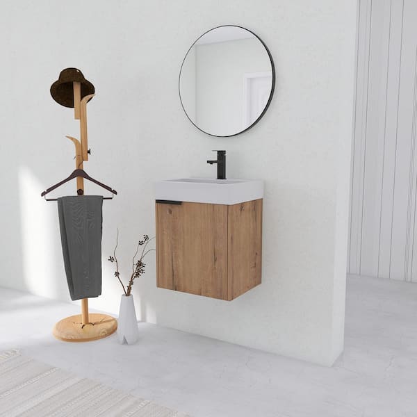 40cm wall mounted bathroom cabinet with ceramic basin