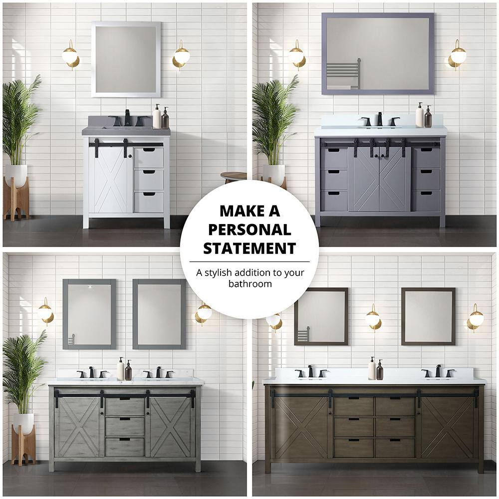 Marsyas 84" Brown Freestanding Vanity Cabinet with Barn Doors