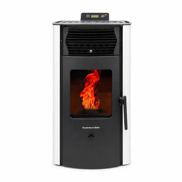 2,200 sq. ft. Pellet Stove with a 47 lbs. Hopper in White