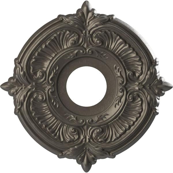Ekena Millwork 13" O.D. x 3-1/2" I.D. x 3/4" P Attica Thermoformed PVC Ceiling Medallion in Universal Aged Metallic Weathered Steel