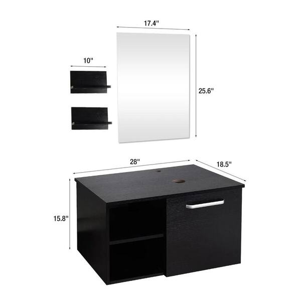 Puluomis 28 in. W x 18.5 in. D x 16 in. H Bath Vanity