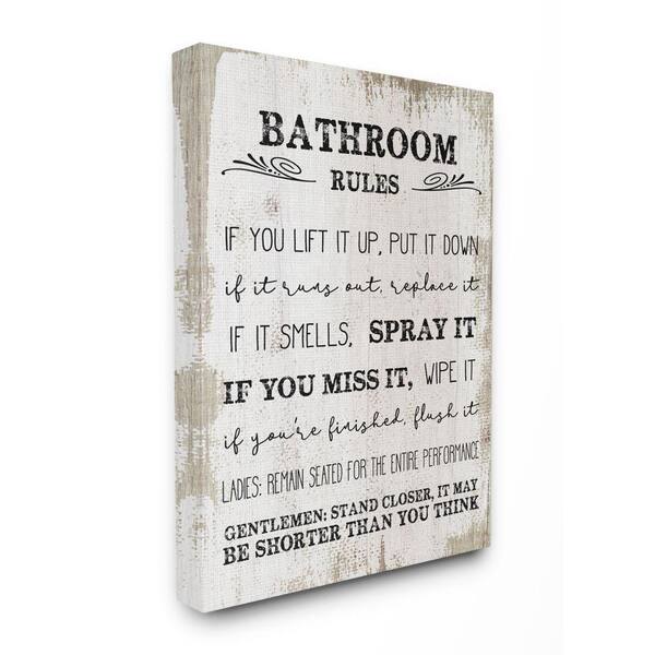 Stupell Industries 24 In X 30, Bathroom Rules Wall Art