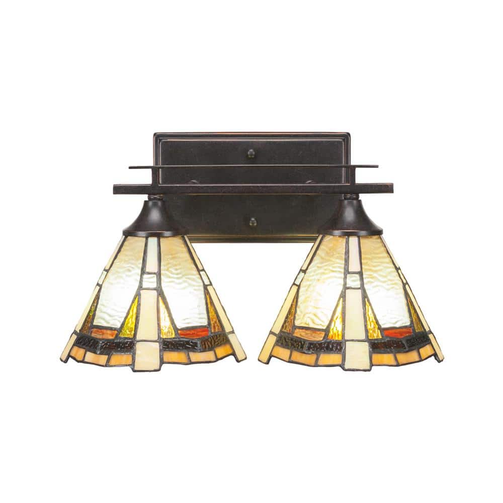 Ontario 14.5 in. 2-Light Dark Granite Vanity Light