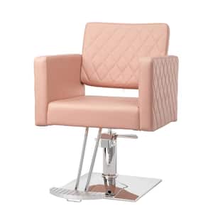 Faux Leather Seat Swivel Salon Chair in Pink