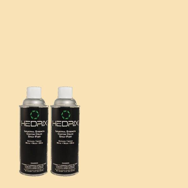 Hedrix 11 oz. Match of 2B9-2 Warm Ivory Semi-Gloss Custom Spray Paint (2-Pack)