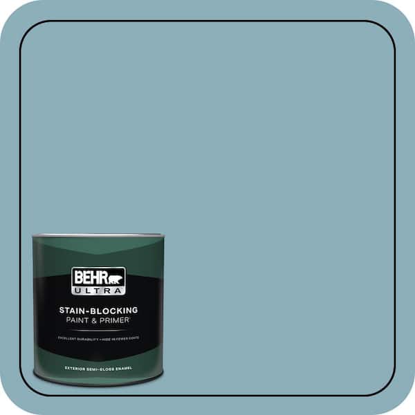 BEHR ULTRA 1 qt. #QE-51 Atmosphere Semi-Gloss Enamel Exterior Paint & Primer