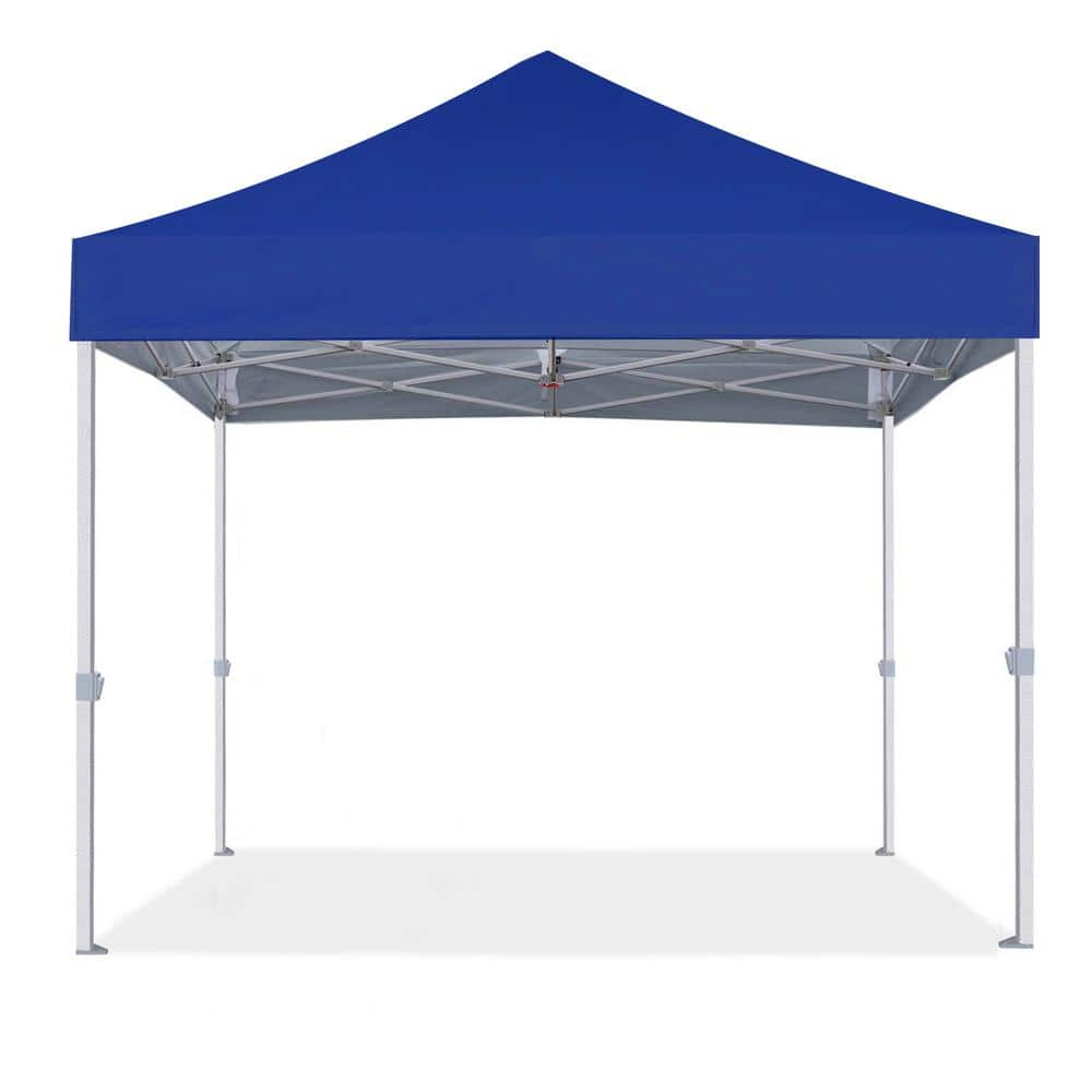 Terracemaster Commercial 8 ft. x 8 ft. Blue Pop Up Canopy Tent with ...