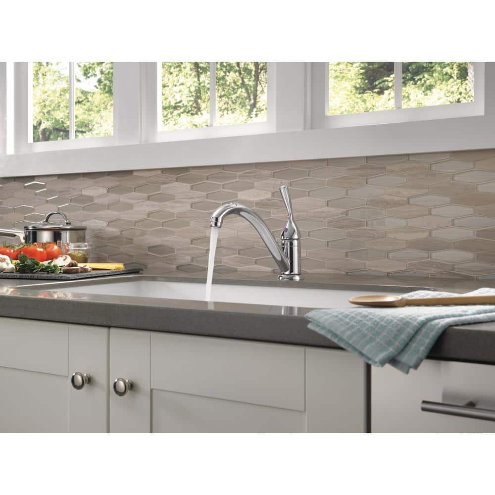 Chrome Single-Handle Deck Mounted Kitchen Faucet