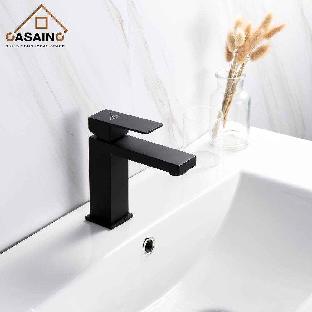 Matte Black Stainless Steel Single Handle Bathroom Faucet