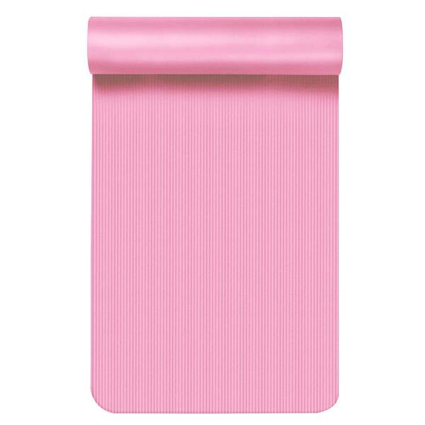 Pink High Density Yoga Mat 24 in. W x 72 in. L x 0.3 in. T Pilates Gym  Flooring Mat Non Slip (12 sq. ft.)