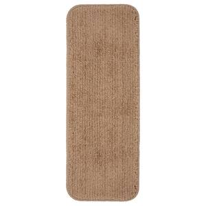 Luxury Collection Washable Non-Slip Rubberback Solid Design 9 in. x 26 in Indoor Stair Treads, 14 Pack, Camel