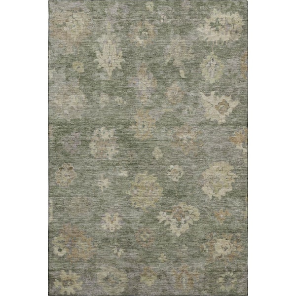 Mayfield Premium Machine Washable Abstract AMF2305 Sage 5 ft. x 7 ft. 6 in. Area Rug