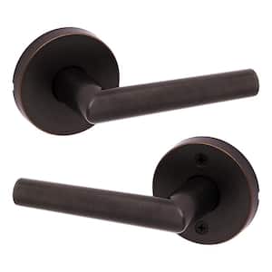 Kwikset Halifax Square Satin Brass Passage Hall/Closet Handle Door