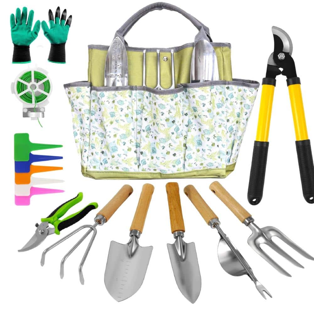 14 in. Lopper Garden Tool Set with Storage Tote Green 41-Piece price history on PriceWatchPro