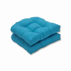 Solid 19 x 19 Outdoor Dining Chair Cushion in Blue (Set of 2)