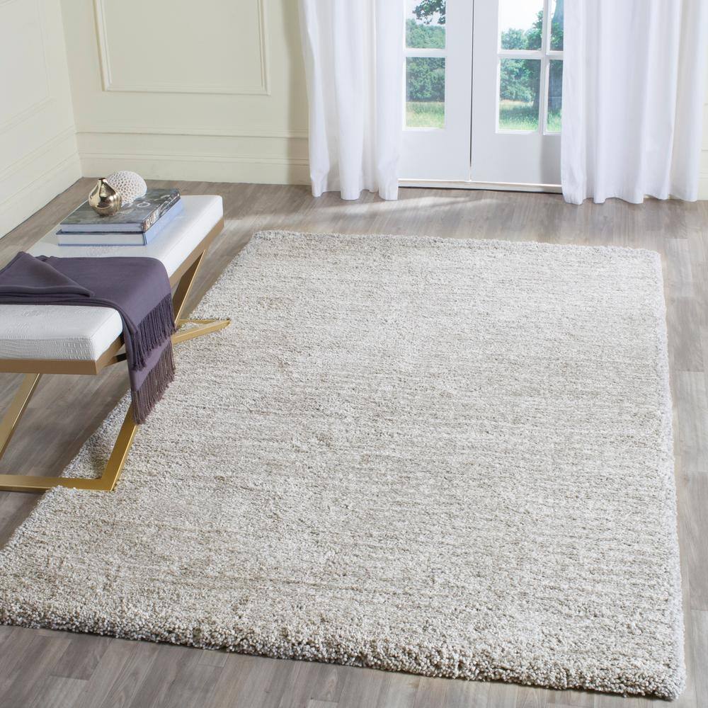 Luxe Silver Shag 5' x 8' Hand-Tufted Rectangular Area Rug