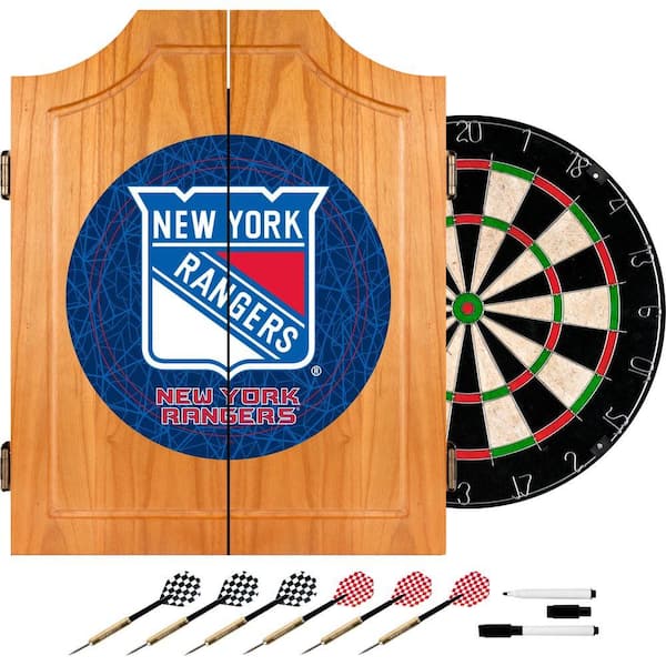 Trademark NHL New York Rangers Wood Finish Dart Cabinet Set