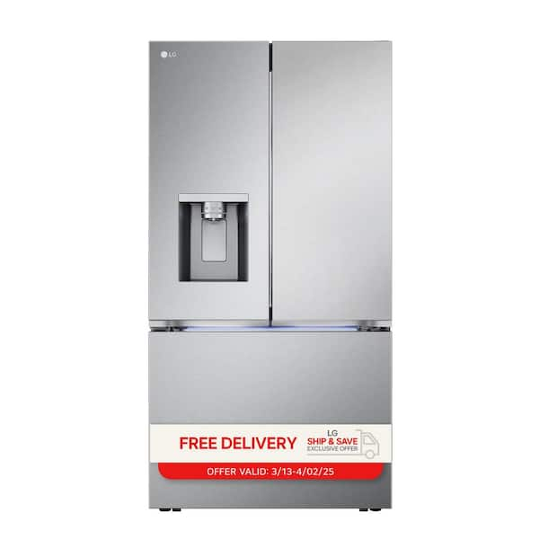 26 cu. ft. Smart Counter-Depth MAX French Door Refrigerator with 4 types of ice in PrintProof Stainless Steel