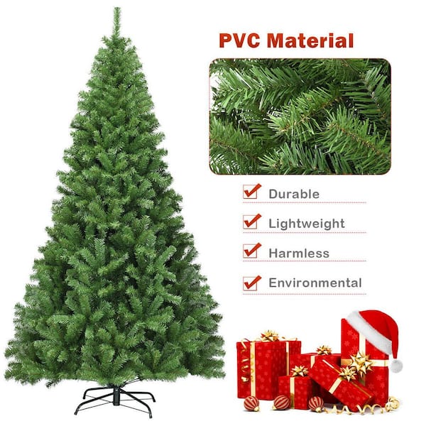 WELLFOR Remote Control Tree 7.5-ft Pre-lit Flocked Artificial Christmas Tree  with LED Lights in the Artificial Christmas Trees department at