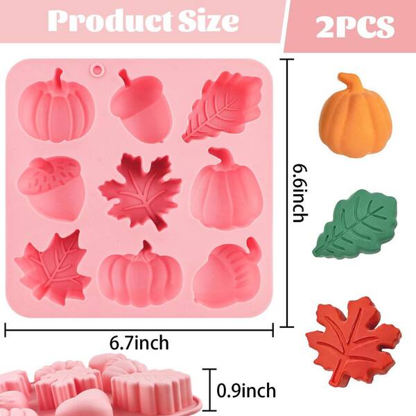 LAIFUCAM Thanksgiving Fall Silicone Molds 2 Pack 9-Cavity Pumpkin
